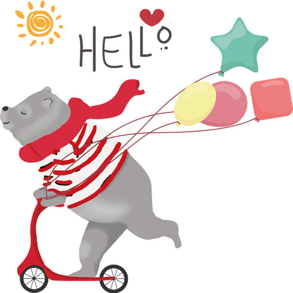 Gyermek öntapadós matrica medvével