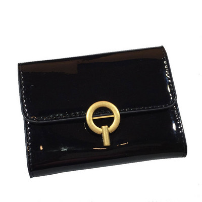 Öko bőrből készült, modern női pénztárca fém rögzítéssel