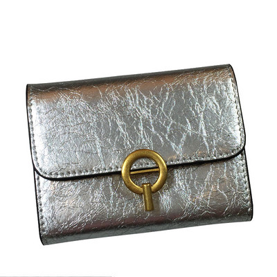 Öko bőrből készült, modern női pénztárca fém rögzítéssel