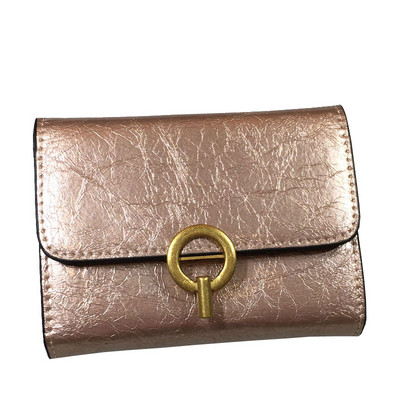 Öko bőrből készült, modern női pénztárca fém rögzítéssel