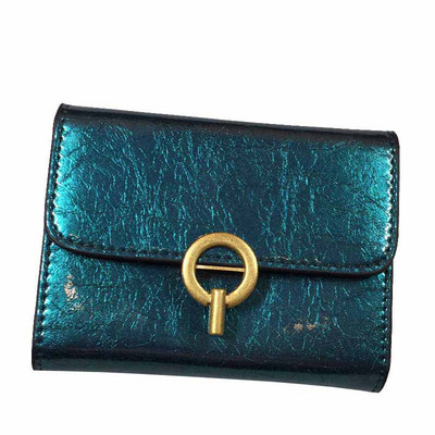 Öko bőrből készült, modern női pénztárca fém rögzítéssel