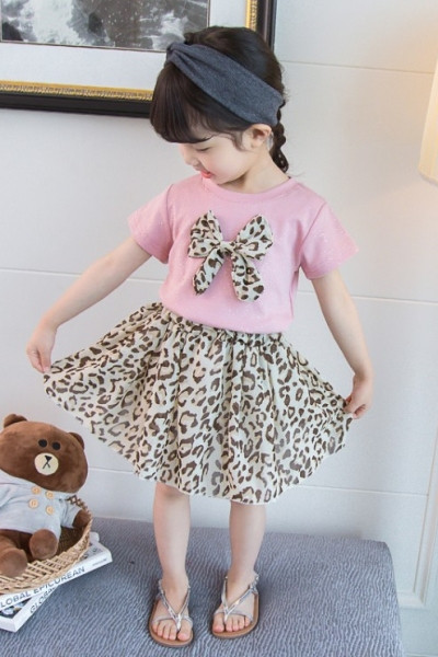 Μοντέρνα παιδικά σετ για κορίτσια μπλούζα + φούστα