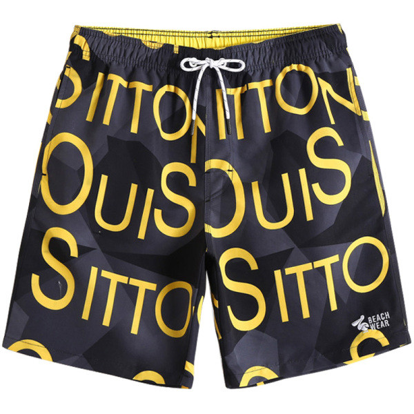 Meeste ujumistrikoo kiirelt kuivavast kangast lühikestest pükstest musta värvi kirjadega