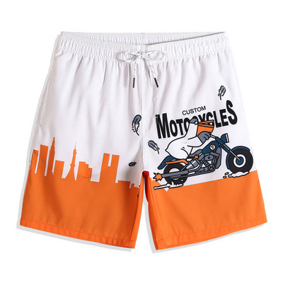 Gyorsan száradó anyagból készült férfi fürdőruha színes rátéttel