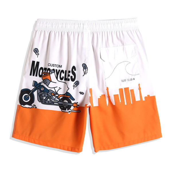 Gyorsan száradó anyagból készült férfi fürdőruha színes rátéttel