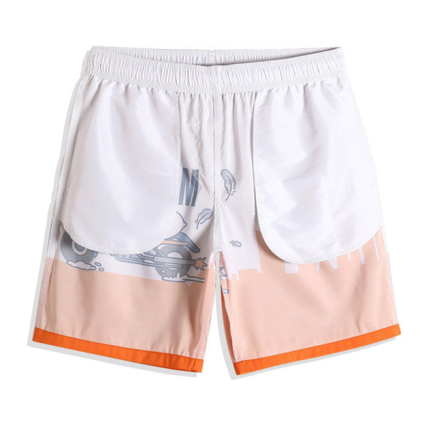 Gyorsan száradó anyagból készült férfi fürdőruha színes rátéttel