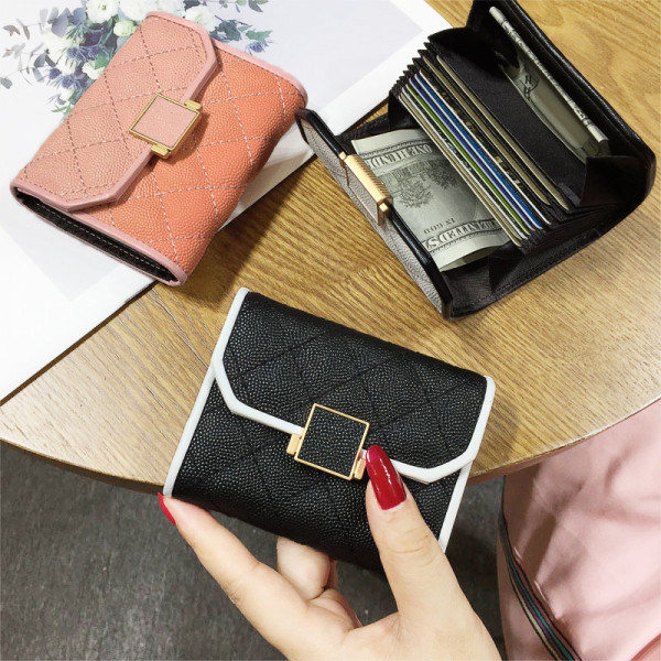 Modern női pénztárca eko bőrből, fém rögzítéssel