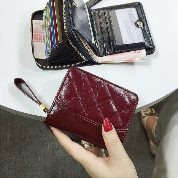 Női alkalmi pénztárca eko bőrből, cipzárral