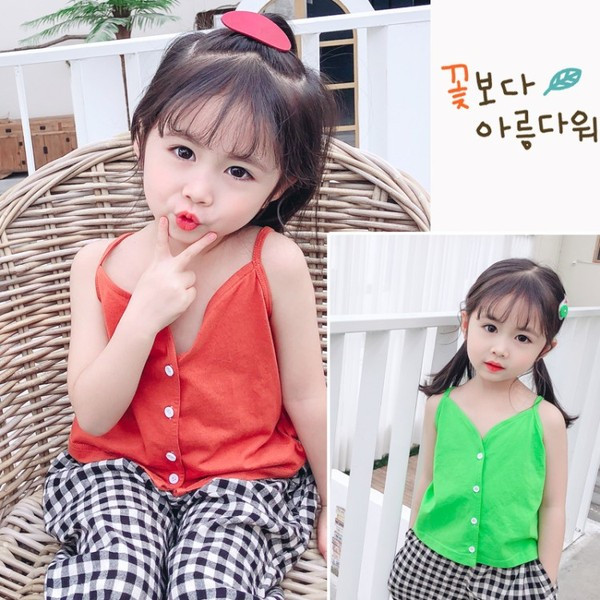 Gyerekkészlet lányoknak top + kockás nadrág