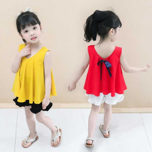 Modern gyerek szett lányoknak szalaggal + rövidnadrág