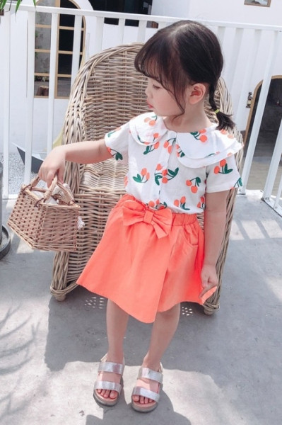 Νέο μοντέλο παιδικό σετ για κορίτσια πουκάμισο + φούστα