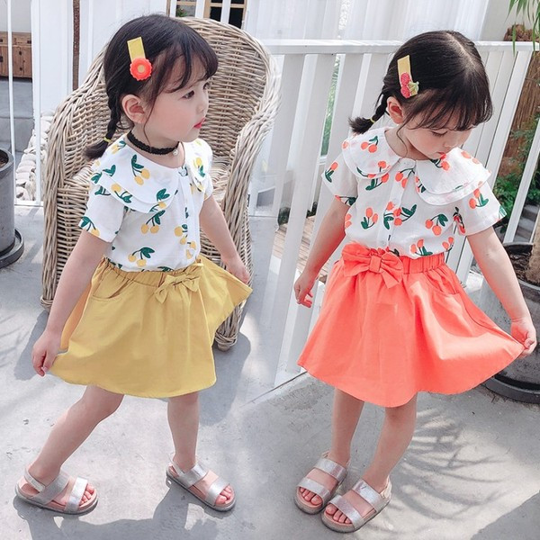 Νέο μοντέλο παιδικό σετ για κορίτσια πουκάμισο + φούστα