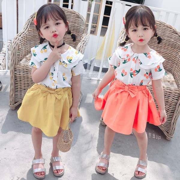 Νέο μοντέλο παιδικό σετ για κορίτσια πουκάμισο + φούστα