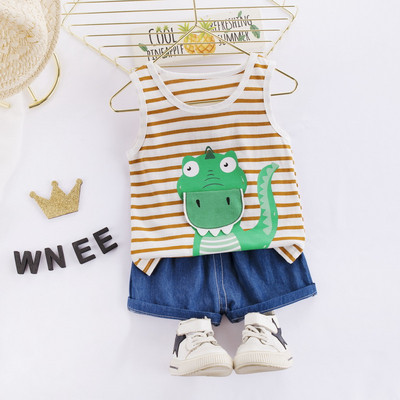 Set de zi cu zi pentru copii din două părți maiou + pantaloni scurți potrivit pentru băieți