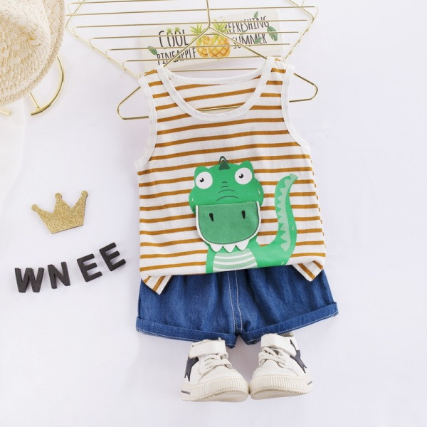 Set de zi cu zi pentru copii din două părți maiou + pantaloni scurți potrivit pentru băieți