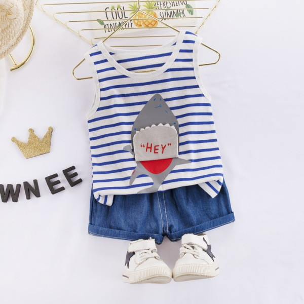 Set de zi cu zi pentru copii din două părți maiou + pantaloni scurți potrivit pentru băieți