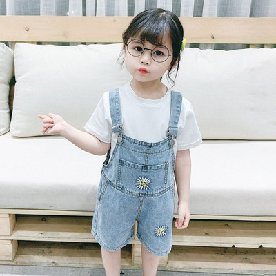 Új modell gyerekszett lányoknak farmer overall + blúz