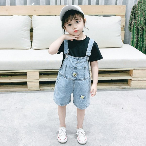 Új modell gyerekszett lányoknak farmer overall + blúz