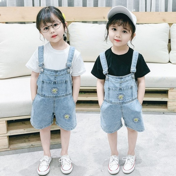 Új modell gyerekszett lányoknak farmer overall + blúz