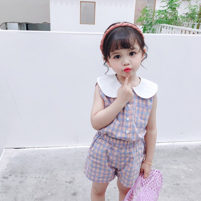 Μοντέρνο παιδικό καρό σετ για κορίτσια