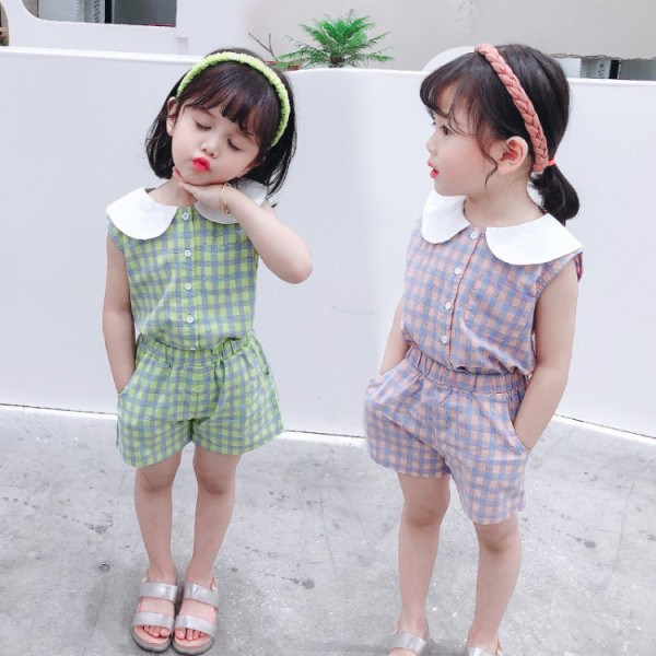 Μοντέρνο παιδικό καρό σετ για κορίτσια