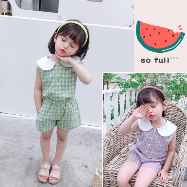 Μοντέρνο παιδικό καρό σετ για κορίτσια