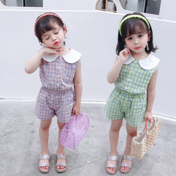 Μοντέρνο παιδικό καρό σετ για κορίτσια