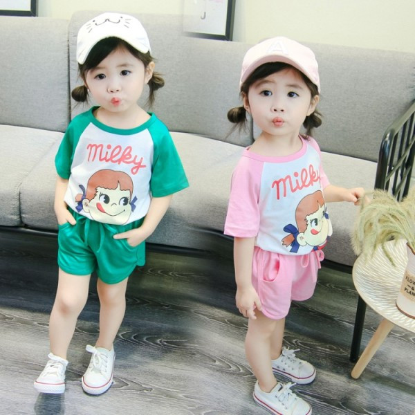 Καθημερινά παιδικά σετ για κορίτσια σε δύο μέρη παντελόνι + μπλούζα