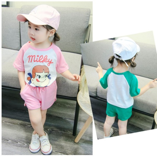 Καθημερινά παιδικά σετ για κορίτσια σε δύο μέρη παντελόνι + μπλούζα