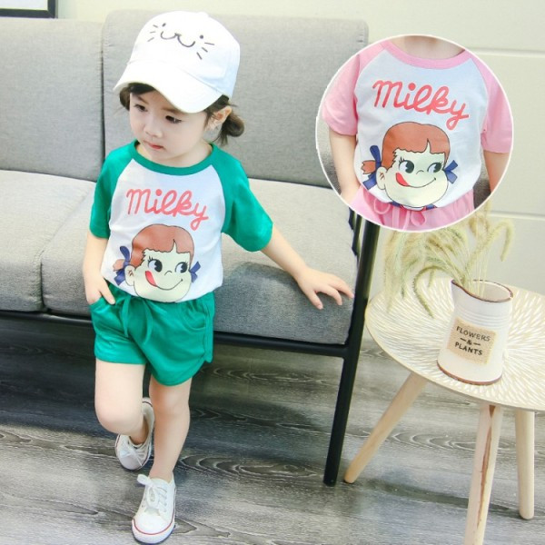 Καθημερινά παιδικά σετ για κορίτσια σε δύο μέρη παντελόνι + μπλούζα