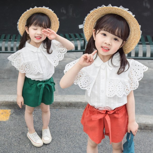 Modern gyerek szett lányoknak ing + rövidnadrág