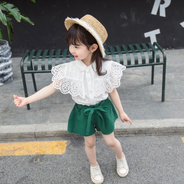 Modern gyerek szett lányoknak ing + rövidnadrág
