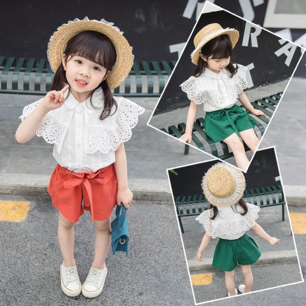 Modern gyerek szett lányoknak ing + rövidnadrág