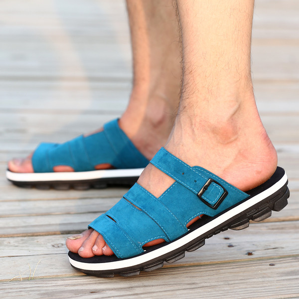 JAUNS vīriešu zamšādas čību modelis ar sprādzi