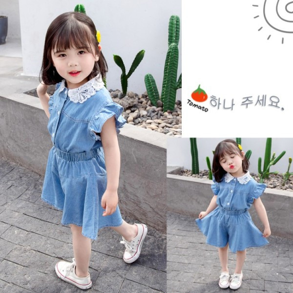 Set de denim modern pentru copii pentru fete