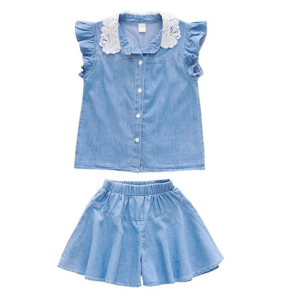 Set de denim modern pentru copii pentru fete