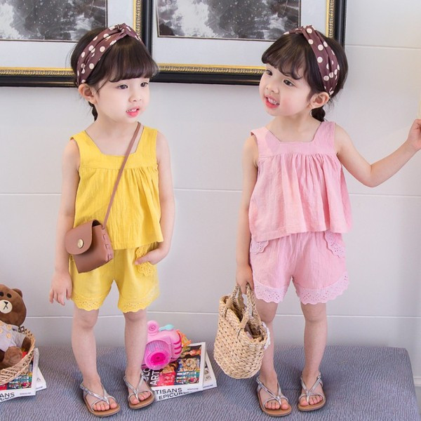 Set copii pentru fete maiou + pantaloni scurți