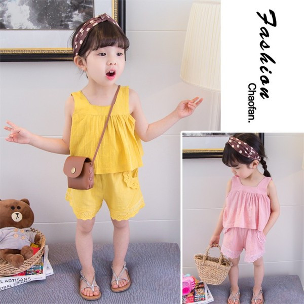 Set copii pentru fete maiou + pantaloni scurți