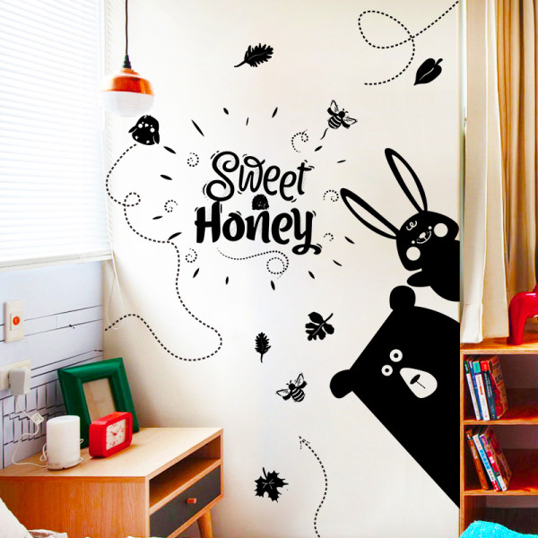 Vaikiškas lipdukas su užrašu ir gyvūnėliais