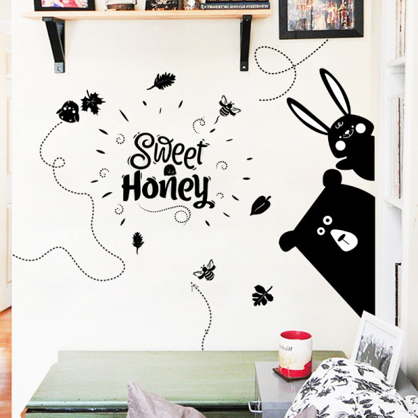 Vaikiškas lipdukas su užrašu ir gyvūnėliais