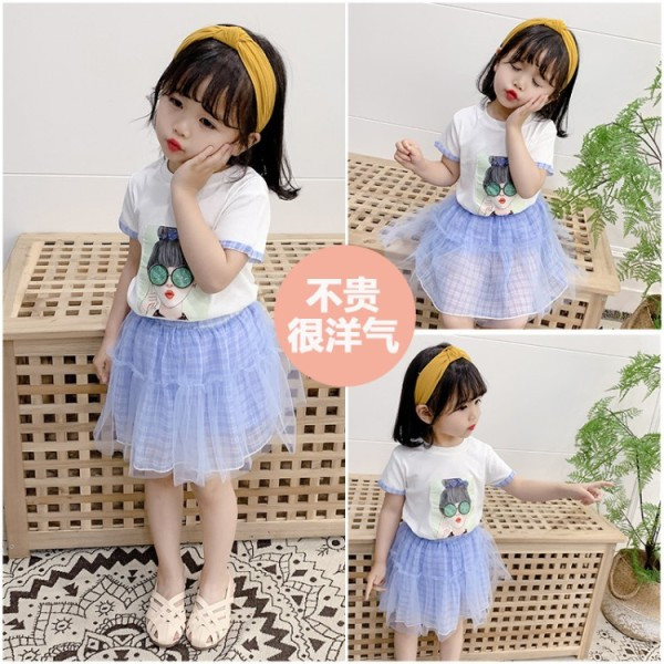 Moderan dječji komplet iz dva dijela suknja + bluza za djevojčice