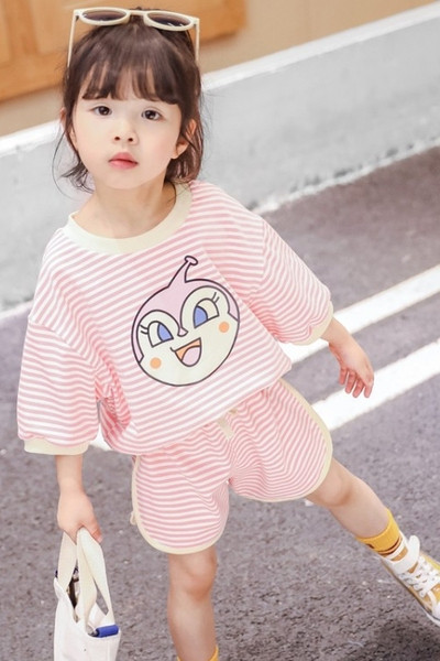 Csíkos gyerek szett lányoknak két részből