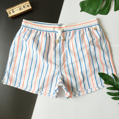 Pludmalei piemēroti vīriešu svītraini šorti ar jostasvietām