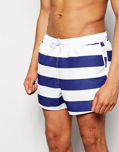 Lühikesed triibulised ujumispüksid meestele