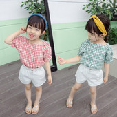 Új modell gyerek szett lányoknak ing + rövidnadrág