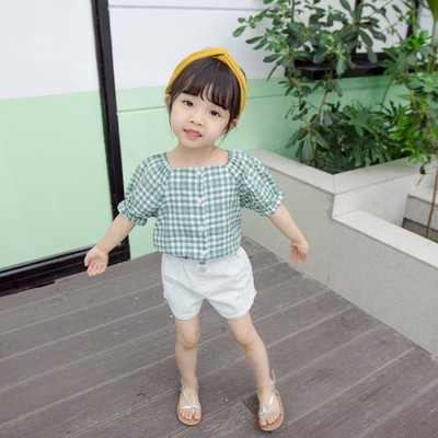 Új modell gyerek szett lányoknak ing + rövidnadrág