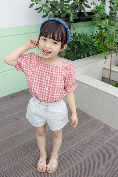 Új modell gyerek szett lányoknak ing + rövidnadrág