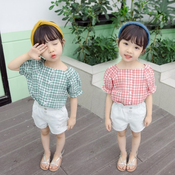 Új modell gyerek szett lányoknak ing + rövidnadrág