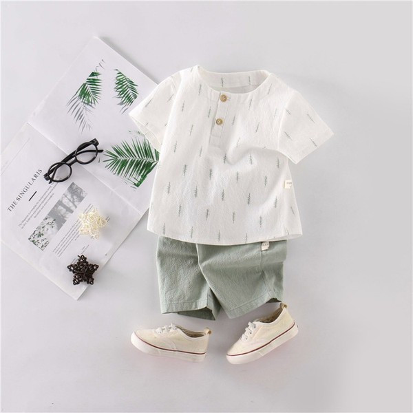 Gyerekkészlet fiúknak kétrészes blúz + rövidnadrág