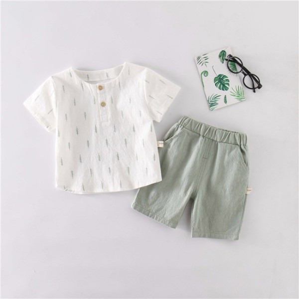 Gyerekkészlet fiúknak kétrészes blúz + rövidnadrág